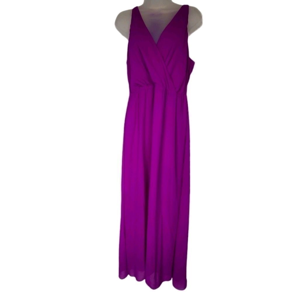 Gianni Bini fuchsia maxi wrap halter prom dress
